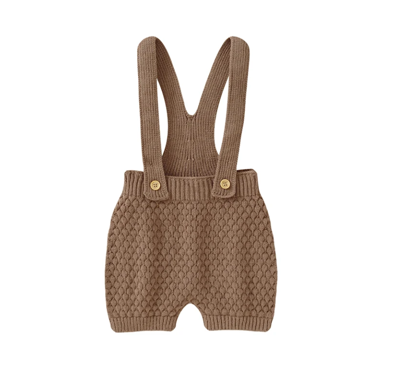 Brown Knit Dungarees