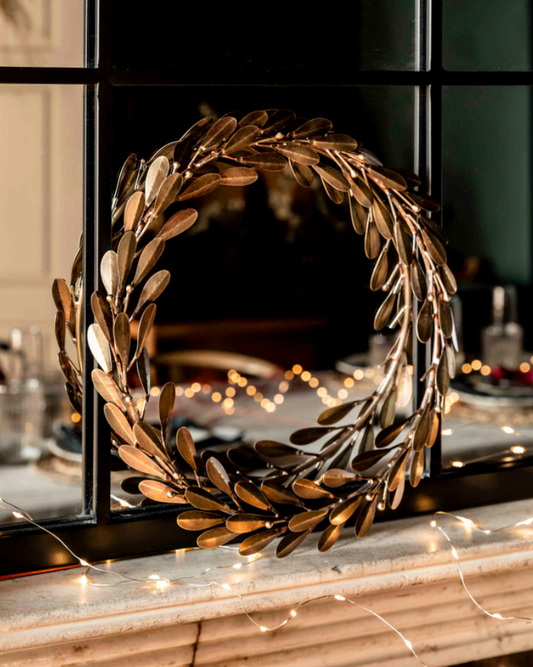 Cromwell Brass Mistletoe Christmas Wreath