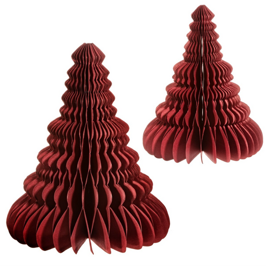 Crimson Honeycomb Set of 2 Paper Trees