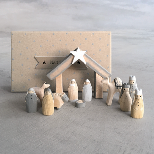 Hand Carved Nativity Wooden Set