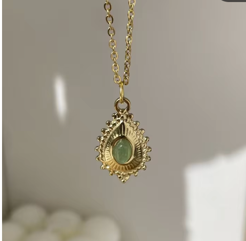 Green Teardrop Necklace