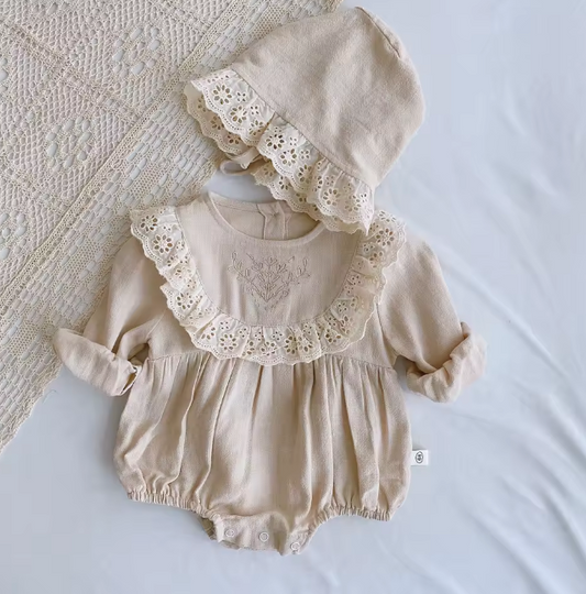 Frilly Linen Romper and Bloomers