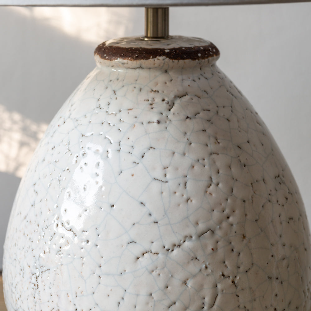 Prima Stoneware Lamp With Cream Shade