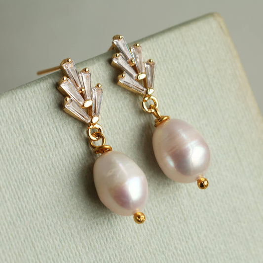 Art Deco Freshwater Pearl Earrings