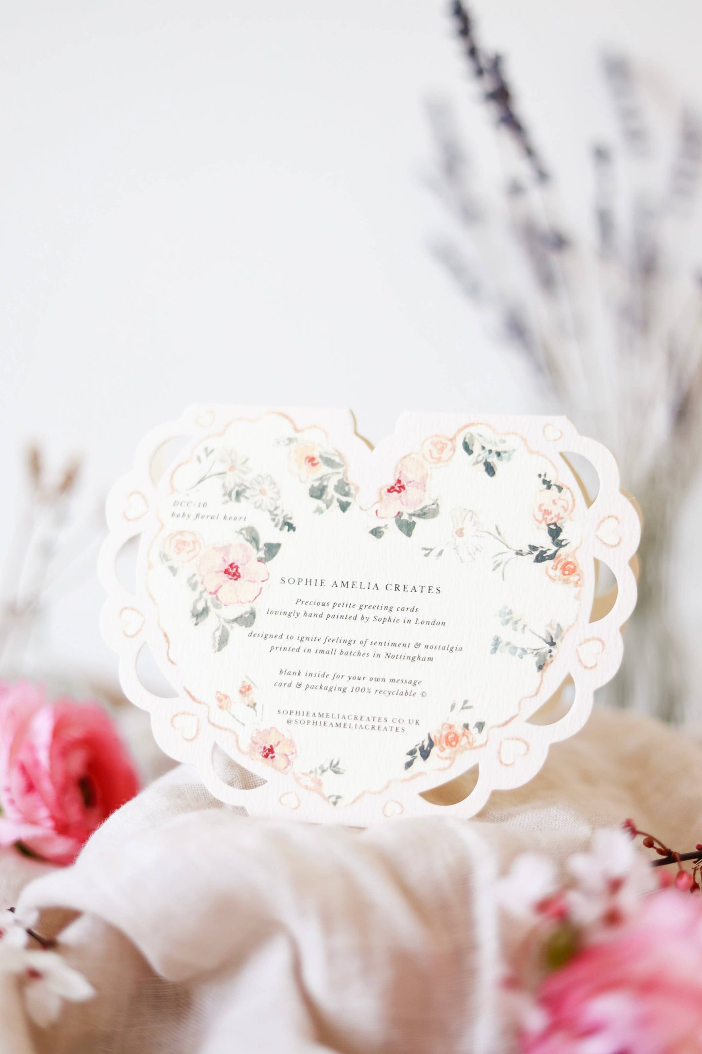 Baby Florals Heart Card