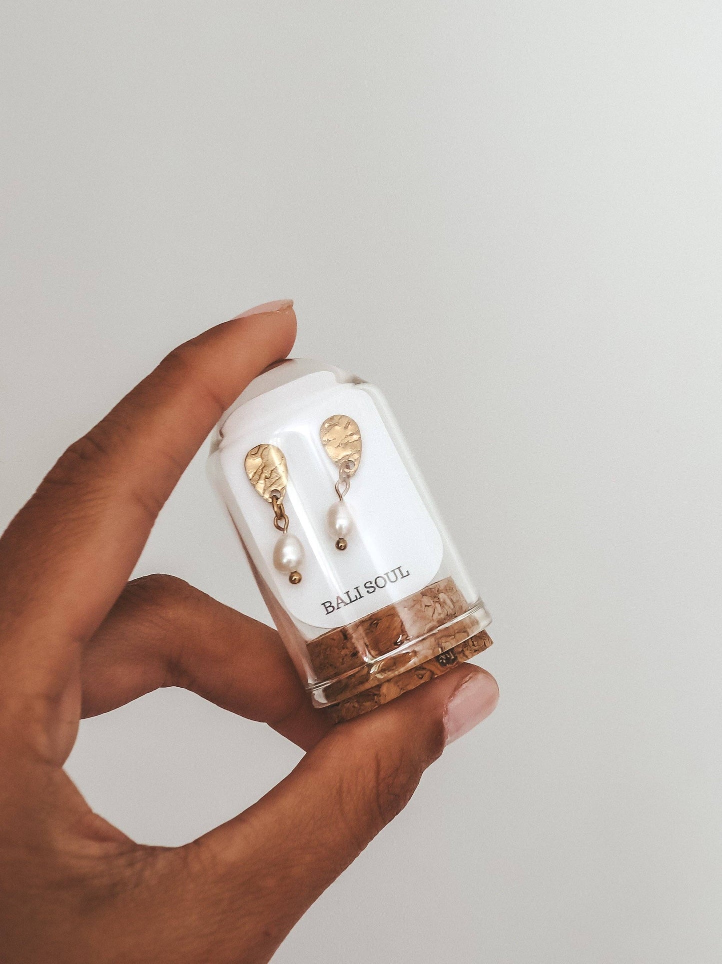 Fresh Water Pearl Gold Stud Earrings