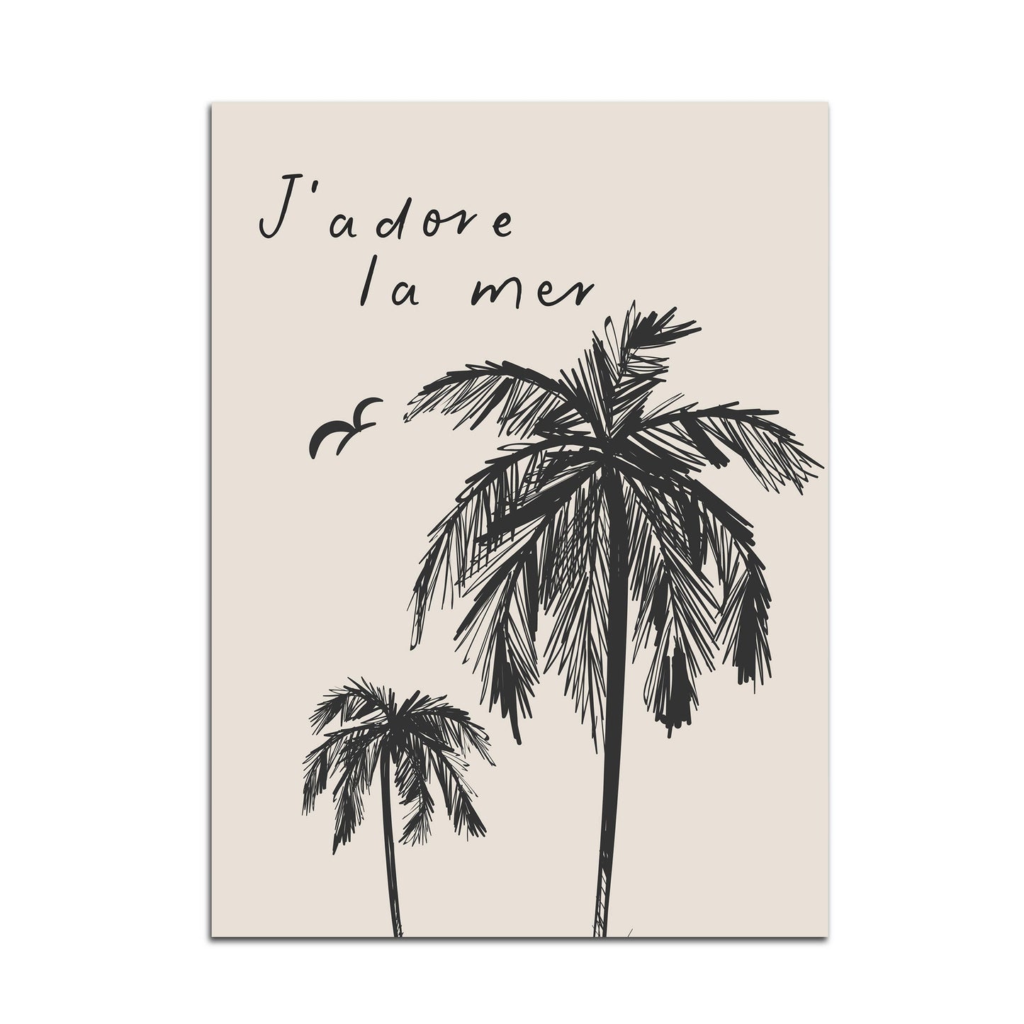 J'adore la mer, I love the sea, Art Print