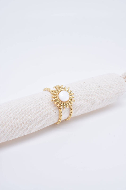 Sunburst Mother of Pearl Ring
