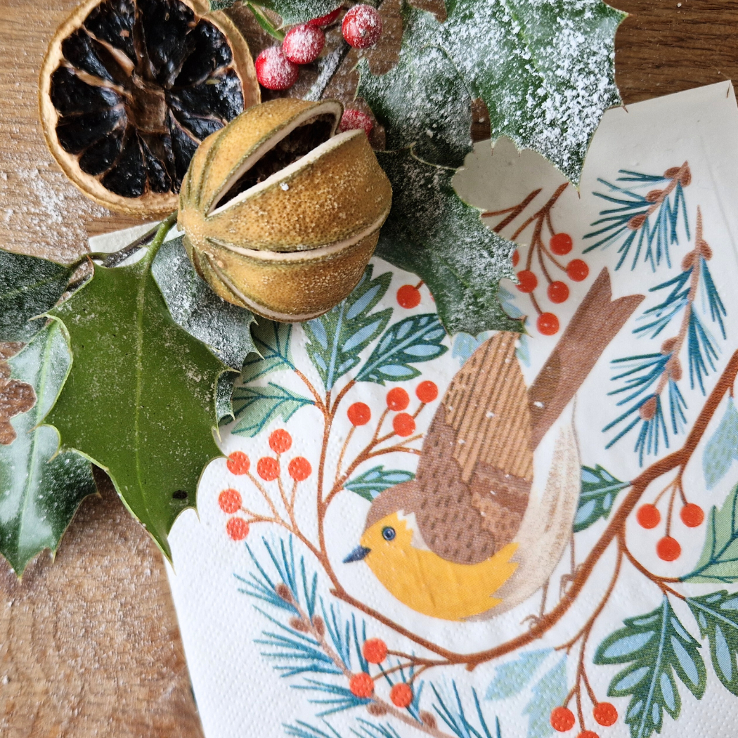 Christmas Robin Festive Paper Napkins