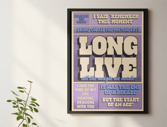 Long Live Taylor Swift Inspired Print