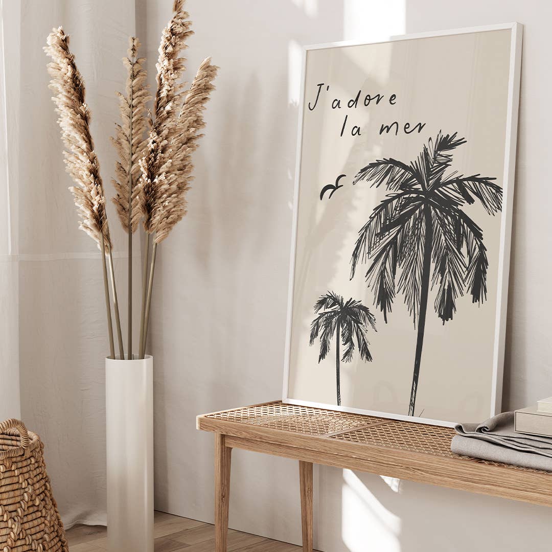 J'adore la mer, I love the sea, Art Print