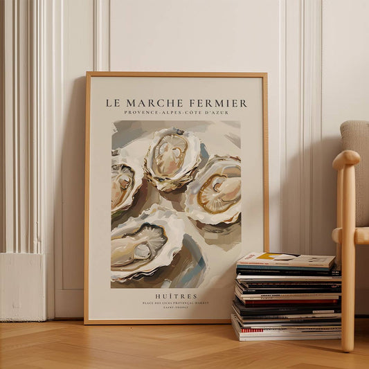 Farmer's Market, Oysters, Art Print