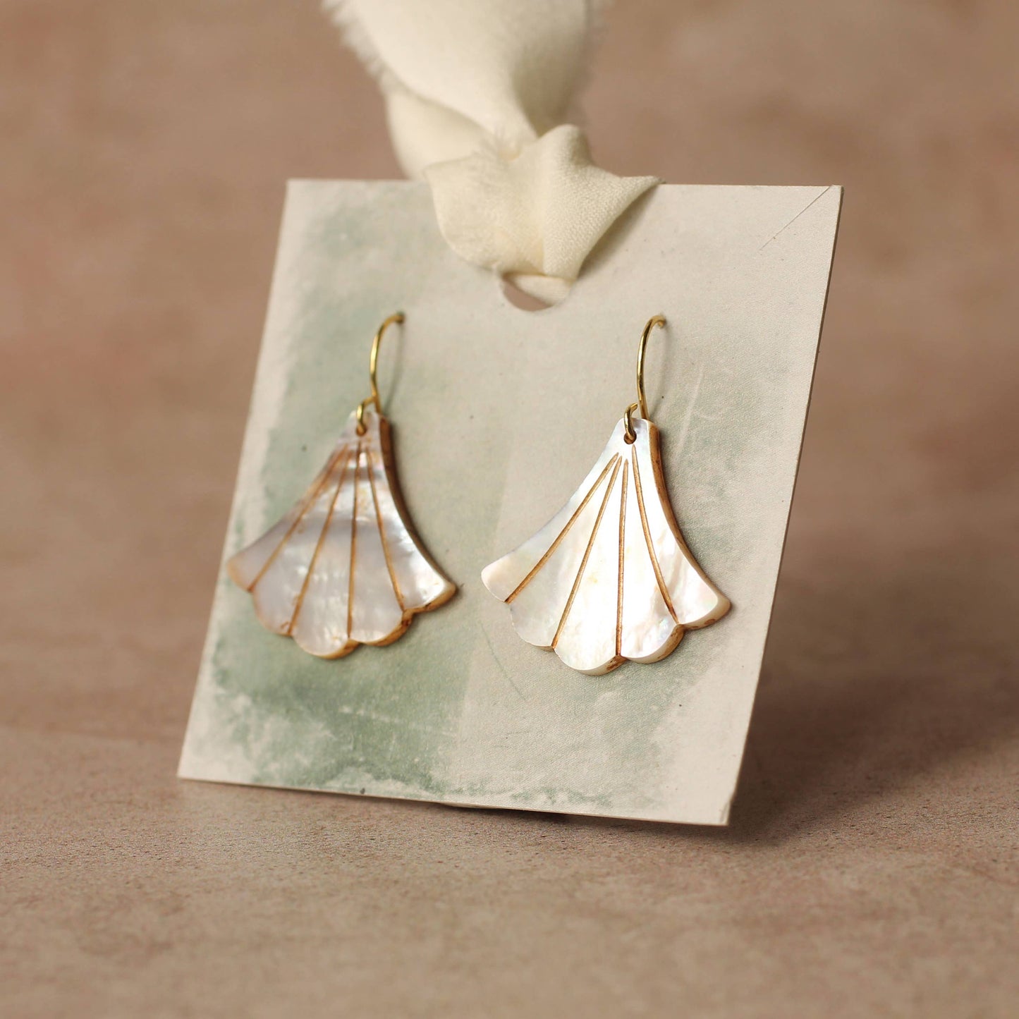 Mother of Pearl Art Deco Earrings