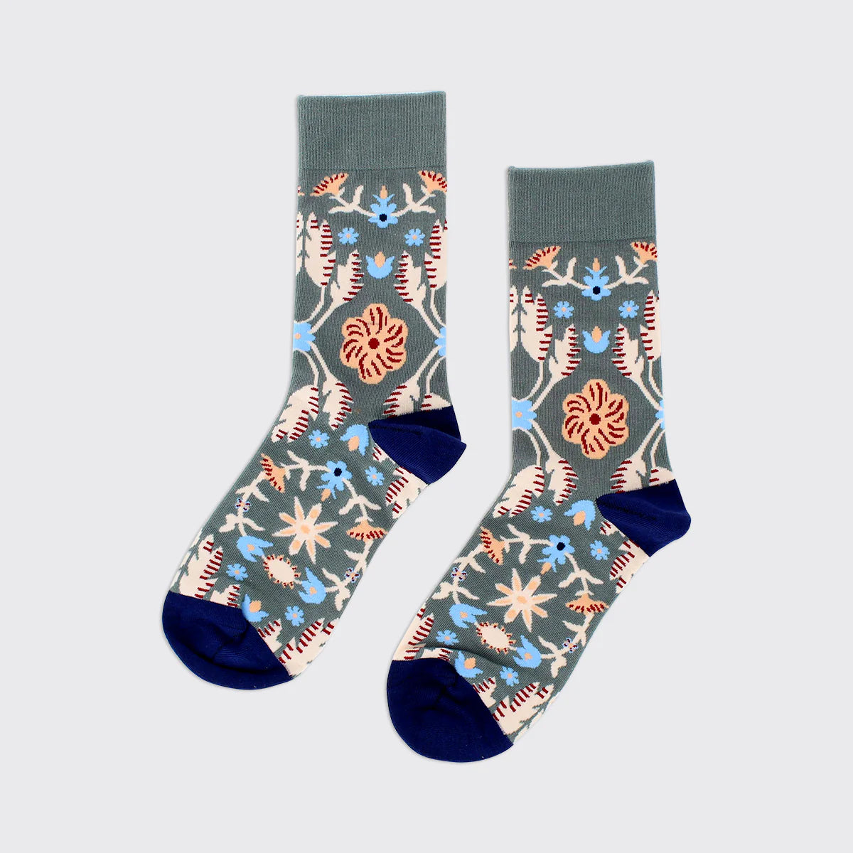 Folk Blue Art Socks