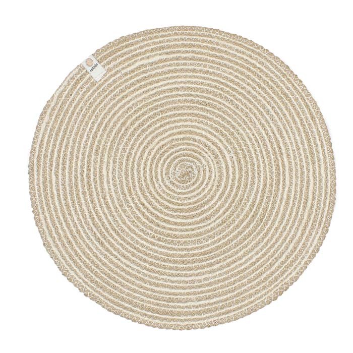 Natural/White Spiral Jute Tablemat