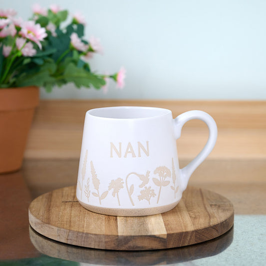 Nan White Floral Mug