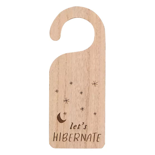 Let's Hibernate Natural Door Hanger