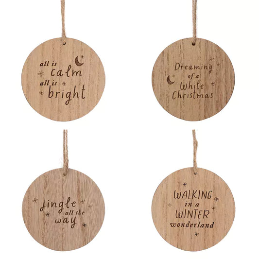 Wooden Ornaments With Twine