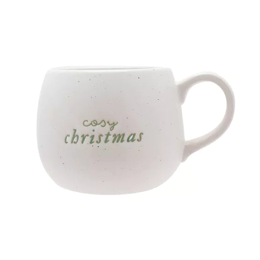 Cosy Christmas White Speckled Mug