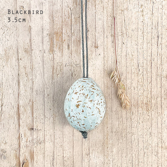 Blackbird Wooden Painted Egg
