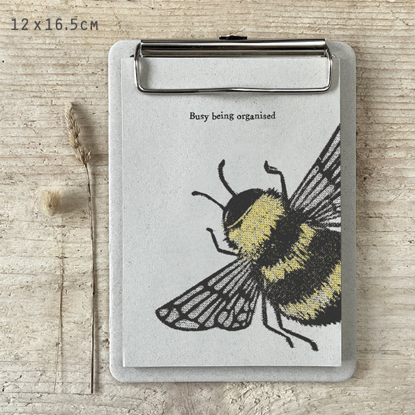 Bee Block Print Hanging Notepad