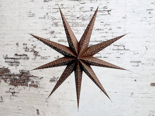 Chocolate Paper Star with Glitter