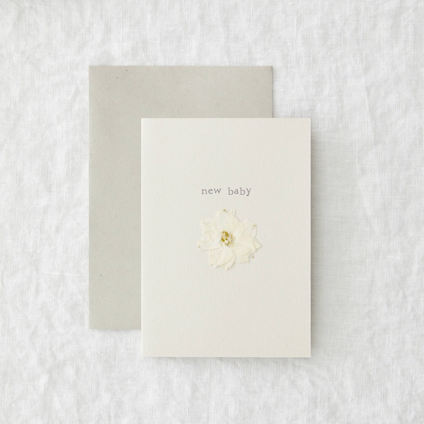 New Baby Dried Pressed Flower Card