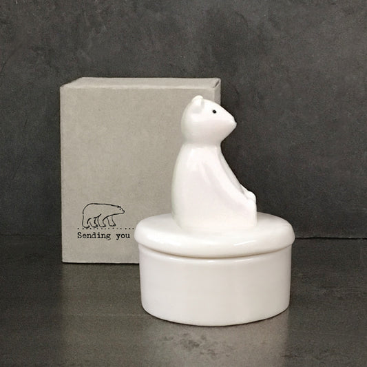 Little Bear Porcelain Trinket Pot