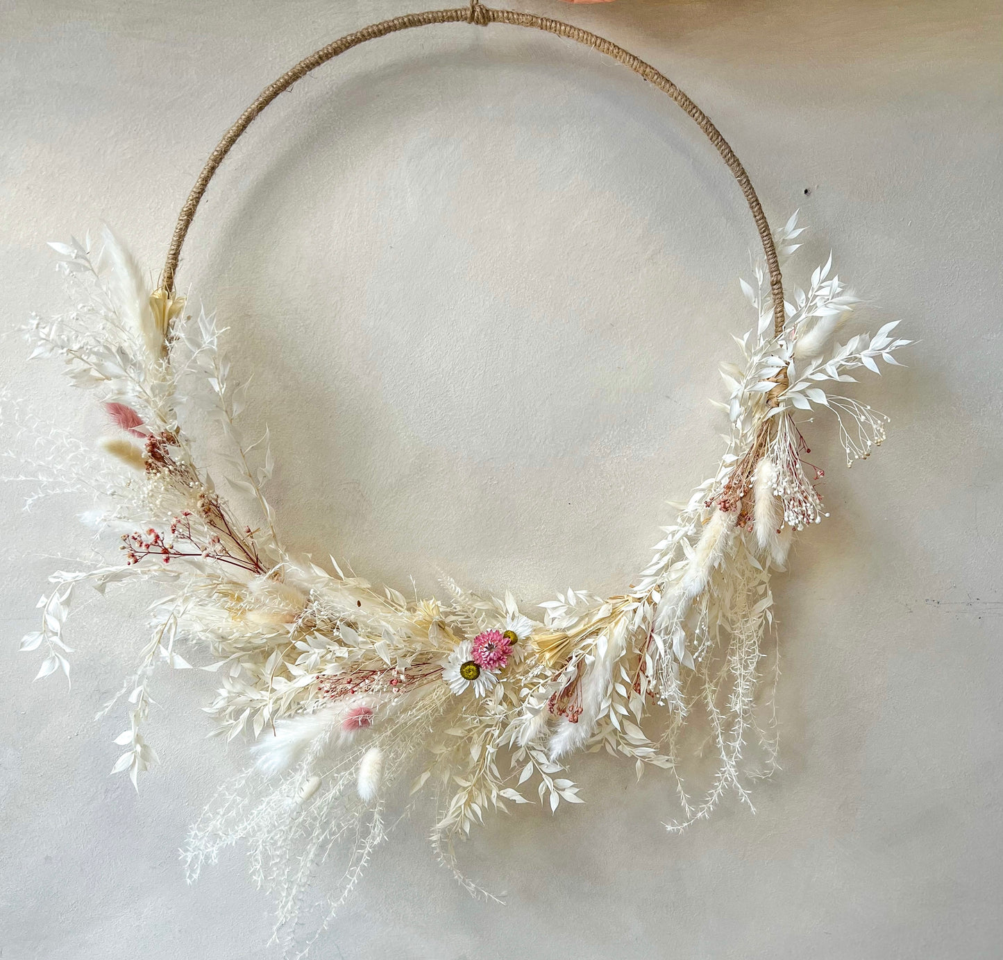 White and Pink Rope Wreath