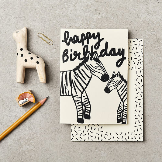Birthday Zebra Card