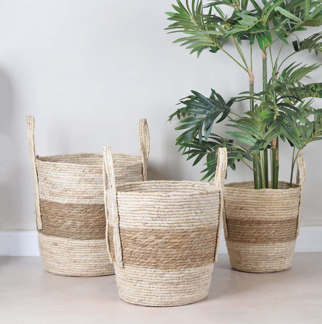 Langcao White and Natural Basket