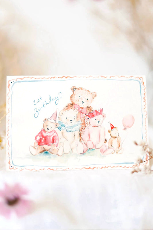 1st Birthday Bears Card