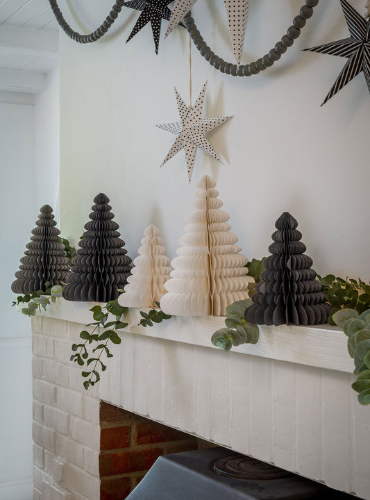 Grey Honeycombe Paper Trees