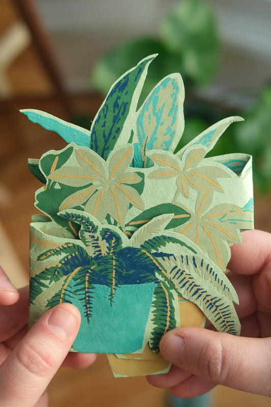 Plant Pot Concertina Greeting Card