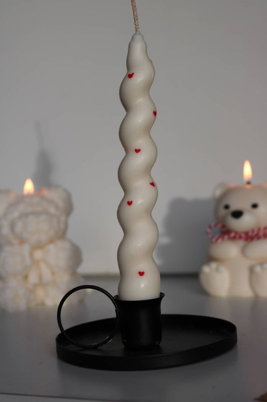 Valentines Heart Twisted Taper Candle